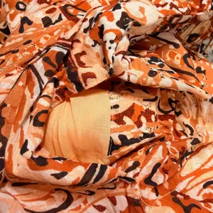 Anthropologie Orange Paisley Smocked Tiered Ruffle Maxi Dress Womens Size M thumbnail 11