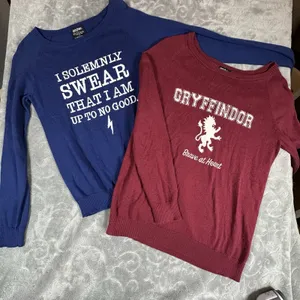 2 Womens Harry Potter Gryffindor Long Sleeve Sweater Small Brave At Heart M Blue thumbnail 1