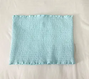 Baby Blue Ruched Crop Top thumbnail 2