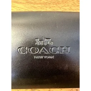 Coach New York Black Hardshell Clamshell Eye Glass Case Leather Velvet Lining thumbnail 5
