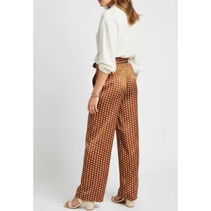 ELLIATT Bronte Polka Dot Wide Leg Pants, Caramel, XS thumbnail 5