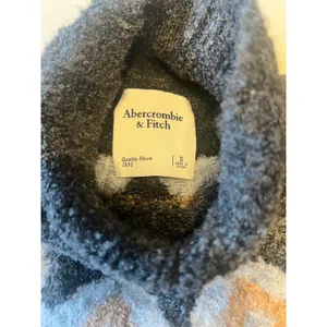 Abercrombie & Fitch Womens Cream Fair‎ Isle Wool Blend Mock Neck Sweater Small thumbnail 2