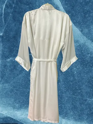 Intimo Amore Satin Ivory Wrap Robe with Nightgown vintage M thumbnail 2