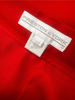 VTG Preston & York Wool Shorts Womens 12 Red Pleated High Waist Lined 90s 26W thumbnail 5