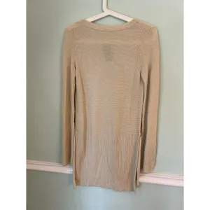 Free People Criss Cross Front Longline Tunic Sweater oatmeal‎ cream XS … thumbnail 5