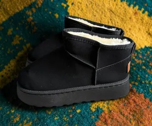 SPORT Black Platform Ankle Faux Shearling Lined Boots Size 7.5 NEW NWOB thumbnail 1