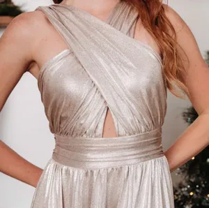VICI | Talk Of The Party Metallic Slit Maxi Dress thumbnail 7
