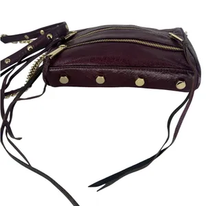Rebecca Minkoff Mini 5 Zip Crossbody‎ Bag Burgundy Leather Chain thumbnail 8