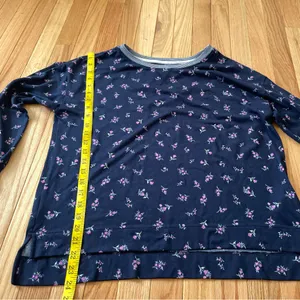 Lauren Ralph Lauren Floral Pajama Top Women Large Navy Blue Feminine Cottagecore thumbnail 9
