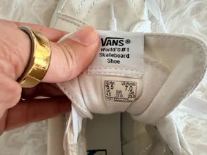 Vans Sk8-Hi White Canvas High Top Sneakers Women's Size 7 thumbnail 7