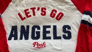 Pink Tshirt Angels Baseball Shirt thumbnail 5