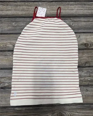 FREE PEOPLE Movement Red And Cream Stripe High Neck Tank Top M/L thumbnail 1