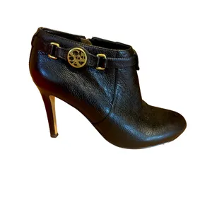 Coach "Salene Cow Safari" Black Leather Heeled Bootie W/Box (5) thumbnail 2