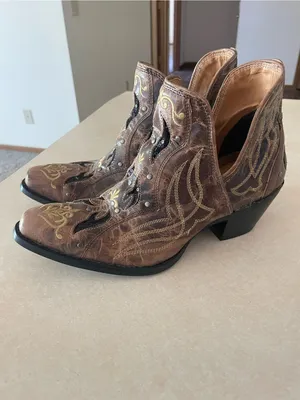 Myra Tentor Western Leather Side V Cutout Ankle Boots Coastal Cowgirl Size US 8 thumbnail 2