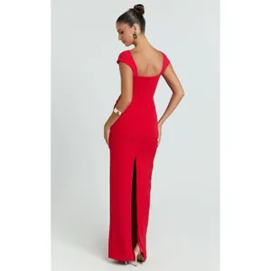 Showpo Veronika Off Shoulder Gown NWT Red 10 US Sweetheart Maxi Dress thumbnail 3