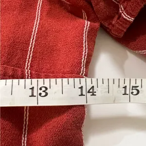 J.O.A. Rust Red Striped Linen Blend Tie Front Puff Sleeve Mini Dress Size M thumbnail 8