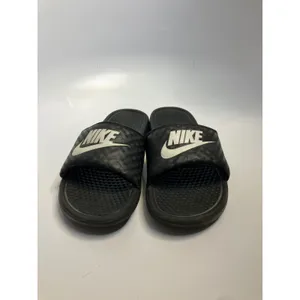 Nike Benassi JDI Slides Womens 9 Black Excellent Tonal Checkerboard 343881-011 thumbnail 2