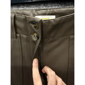 Maeve Anthropologie Women Pants 8 Brown Faux Leather Wide Leg High Rise Pocket thumbnail 4