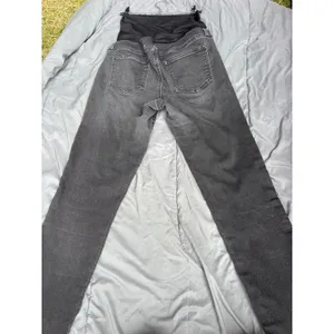 Maternity Skinny Jeans Over Belly Panel Faded Black Stretch Denim Pants thumbnail 3