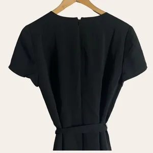 J.Crew Black Short Sleeve Belted Suiting Dress Size 8 thumbnail 6