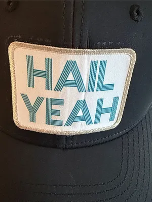 Hail Yeah Trucker Hat Black White Mesh Snapback Patch Cap Like New thumbnail 2