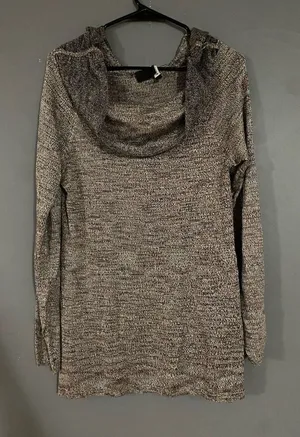 White House Black Market Metallic Off Shoulder Cowl Neck Sweater Size L thumbnail 1