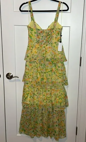 ASTR the Label NWT Midsummer Dress in Yellow Green Multi thumbnail 4