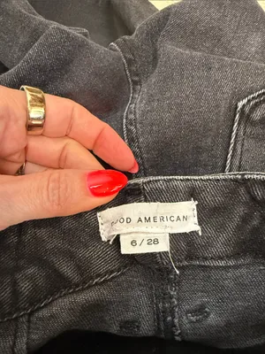Good American Good Classic High Rise Ankle Denim Jeans Faded Black Size 6/28 thumbnail 7