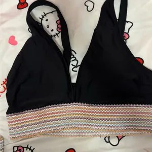 Black bikini Swimsuit with Multicolor Crochet Waistband thumbnail 2