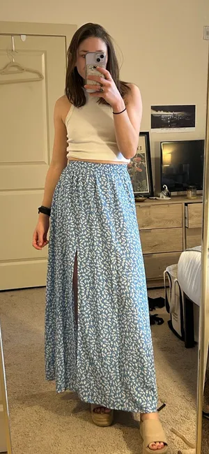 Shein Maxi Skirt Floral thumbnail 1