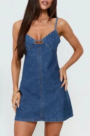 Princess Polly Mini Denim Dress thumbnail 1