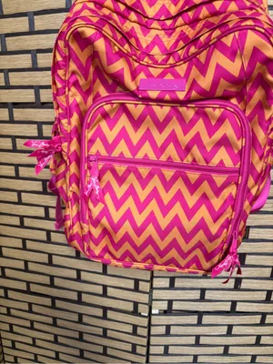 Vera Bradley Orange And Pink Chevron Backpack thumbnail 4