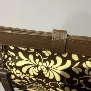 Petunia Pickle Bottom‎ Floral Pink And Brown Cross Town Clutch Wristlet & Pad G thumbnail 5