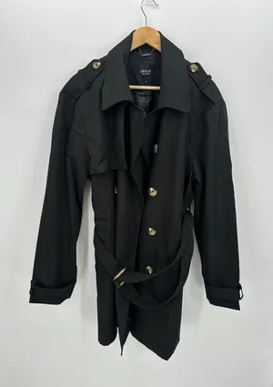 Orolay Womens Double-Breasted Trench Coat Size XL Black Belted Casual Outdoors‎ thumbnail 1