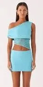Peppermayo Mini Dress - Love Motion Aqua Blue thumbnail 1