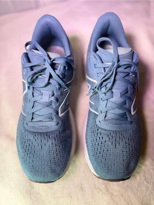 New Balance Women's Blue Knit Fresh Foam Sneakers with Peach Accents thumbnail 5