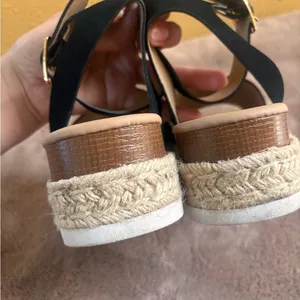 Dream Pairs Black Faux Suede Espadrille Platform Wedge Sandals Size 10 SDPW2359W thumbnail 3