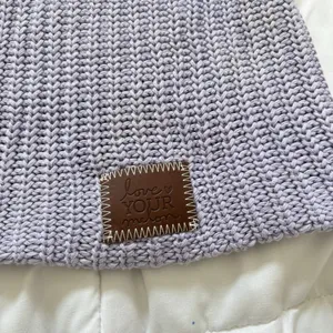 Womens‎ Love Your Melon Purple Beanie Hat Winter Knit 100% Cotton Classic City thumbnail 2