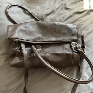 Brown leather handbag, EUC thumbnail 1