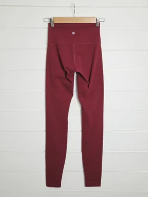 lululemon athletica High-Rise Burgundy Workout Leggings Size 4 thumbnail 3