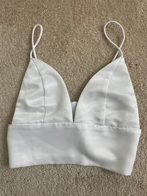 Revolve Gene Satin Top in White thumbnail 5