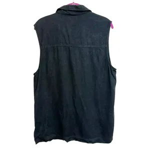 Talbots‎ Linen Blend Button Front Vest Medium Blue Sleeveless Vintage Top thumbnail 4