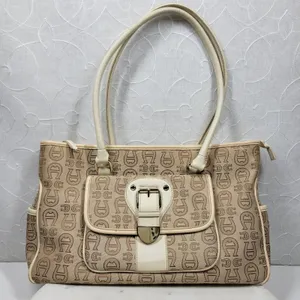 Vintage Etienne Aigner Monogram Logo Tote Shoulder Bag Large Office Pockets thumbnail 1