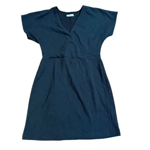 Madewell Cross-Front Flutter-Sleeve Mini Dress in Dark Nightfall Sz M‎ thumbnail 6