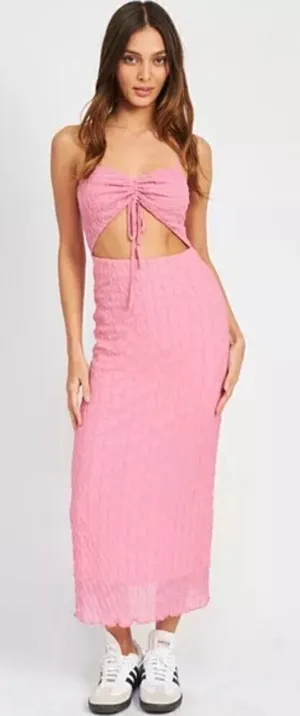 EMORY PARK Kennedy Midi Dress Pink Size Medium nwt (4162) thumbnail 1