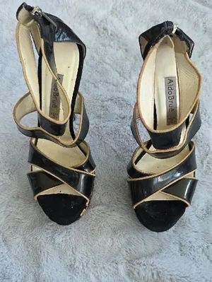 Aldo Bruè Made in Italy Black Leather Polka Dot Platform Stiletto Sandals EU 36 thumbnail 6