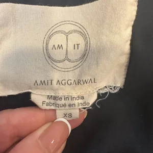 Anthropologie Amit Aggarwal‎ - XS Olivia Embroidered Black Top Blouse Boho thumbnail 3