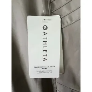 Athleta Delancey Gleam Moto Tight Leggings Taupe S Shiny Biker Athleisure New thumbnail 14