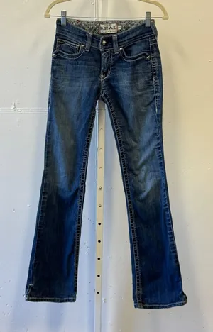 Ariat‎ TALL Women's Mid Rise Boot Cut Real Riding Jeans W25 10011683 Denim thumbnail 1
