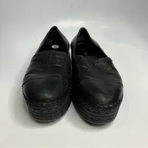 Prada platform espadrille shoes black leather size‎ 40.5 thumbnail 2